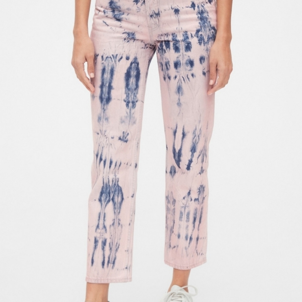 High Rise Tie-Dye Cheeky Straight Jeans
